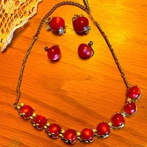 Vintage necklace with earrings 16”